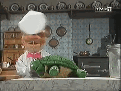 Swedish Chef Cooking Turtle GIF