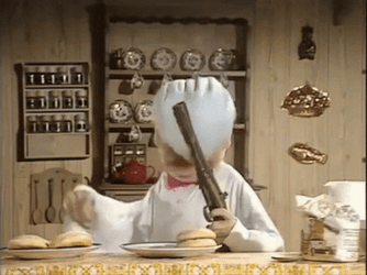 Swedish Chef Making Bagel Sandwich GIF