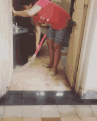 Sweeping By The Door GIF