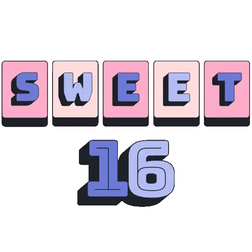 Sweet 16 Sign In Pink And Purple Sticker
