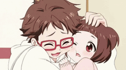 Sweet Anime Couple Hug GIF