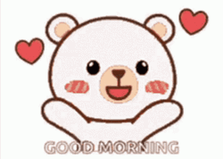 Sweet Bear Good Morning Heart Kisses GIF