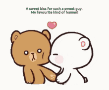 Sweet Bear Kissing Cheek GIF