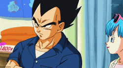 Sweet Bulma Hugging Vegeta GIF