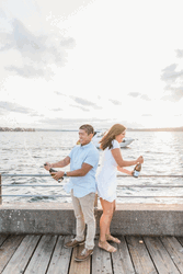 Sweet Couple Champagne Popping GIF