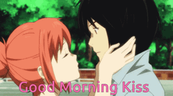 Sweet Couple Good Morning Anime Kiss