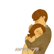 Sweet Couple Tightly Hugging GIF