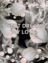 Sweet Dreams My Love Flowers Transparent Butterflies GIF
