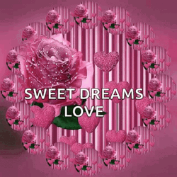 Sweet Dreams My Love Rotating Pink Flowers GIF