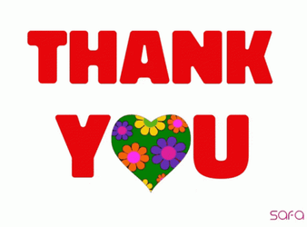 Sweet Floral Heart Thank You GIF