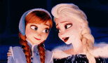 Sweet Frozen Elsa And Anna Hugging GIF