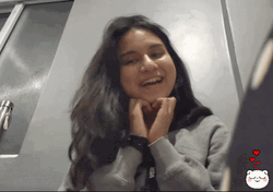 Sweet Girl Wink And Heart Hands GIF