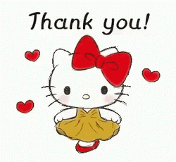 Sweet Hello Kitty Curtsy Bow Thank You GIF