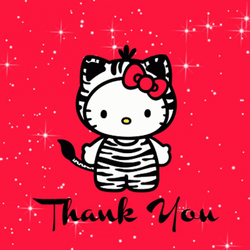 Sweet Hello Kitty Glittery Background Thank You GIF