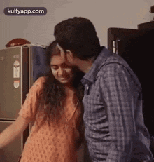 Sweet Husband Forehead Kiss Good Morning Wife  GIF