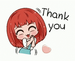 Sweet Jolly Cartoon Girl Thank You GIF