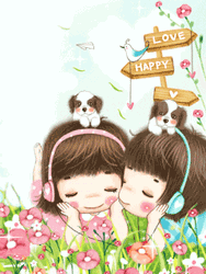 Sweet Love Animated Couple Music GIF