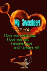 Sweet Love Romantic Message Genie Lamp GIF