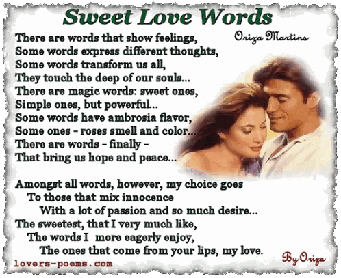 Sweet Love Words Poem Sticker
