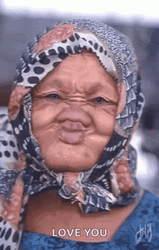 Sweet Old Lady Funny I Love You Face GIF