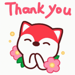 Sweet Pink Fox Thank You Animation GIF
