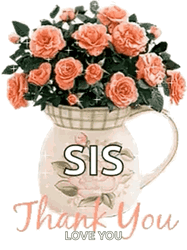 Sweet Sis Thank You Flower Bouquet GIF