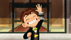 Sweet Young Ben 10 Waving Cheerfully GIF