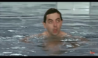 Swim Mr. Bean GIF