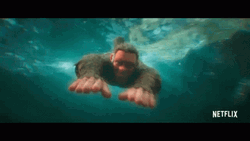 Swimming Big Foot GIF