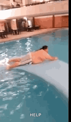 Swimming Fat Man GIF