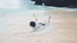 Swimming In The Sand Funny Beach GIF