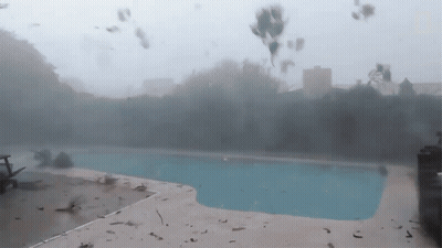 Swimming Pool Surrounded By Thick Fog GIF