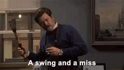 Swing And A Miss Ron Swanson GIF