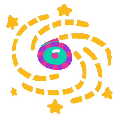 Swirl With Stars And Purple Ball Sticker