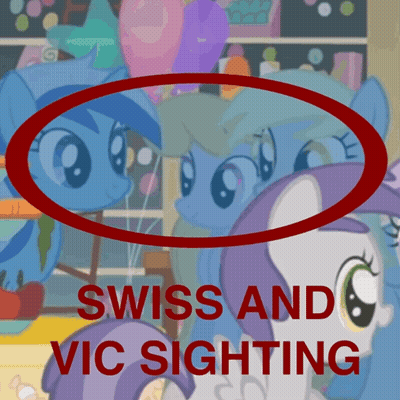 Swiss And Vic Sighting Poster With Ponies GIF