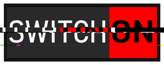 Switch On Glitch Text Animation GIF