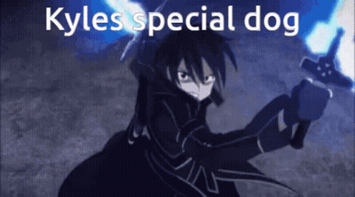 Sword Art Online Character Holding Sword Kyles Special Dog GIF