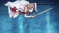 Sword Fighting Asuna Kirito  GIF