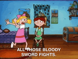 Sword Fighting Hey Arnold Helga Lila GIF