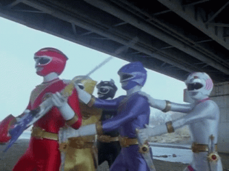 Sword Fighting Power Rangers GIF