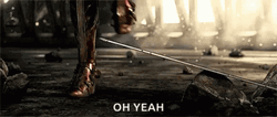 Sword Fighting Wonder Woman Oh Yeah GIF