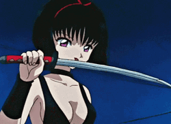Sword Fighting Yura Demon Hair GIF
