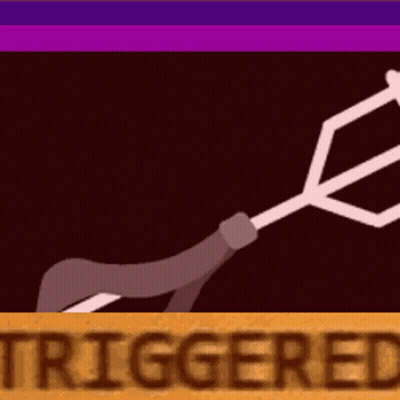 Sword With Purple Background Saying Triggered GIF