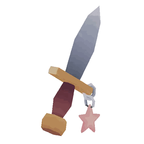 Sword With Wooden Handle And Pink Star Sticker