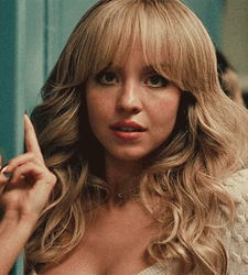 Sydney Sweeney Staring & Interested GIF