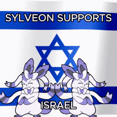 Sylveon With Israel Flag GIF