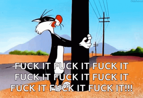 Sylvester From Looney Tunes Is Standing Next To A Pole With A Bottle In His Mouth . GIF