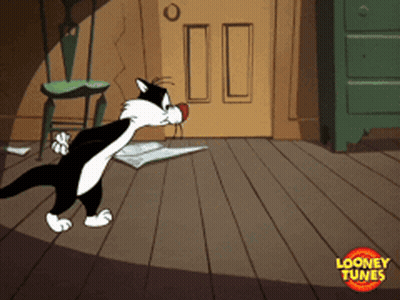 Sylvester From The Looney Tunes Cartoon Is Looking For Something GIF