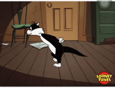 Sylvester Looney Tunes Cartoon On Wood Floor GIF