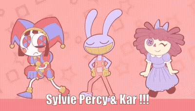 Sylvie Percy And Kar On Pink Background GIF
